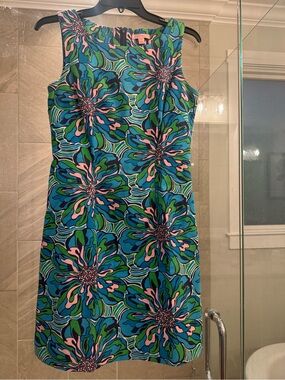 Lilly Pulitzer Floral Shift Dress | Blue & Green & Pink Print | Size 2 | VGUC